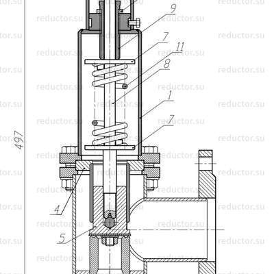 Клапан АГС Ду 50 Ру 16 — Габаритные и присоединительные размеры