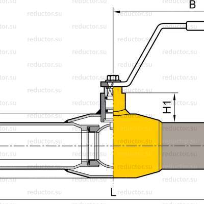 Чертёж крана NAVAL DN 10-250 для газа приварной