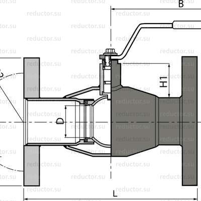Чертёж крана NAVAL DN 15-250 нержавеющий фланцевый