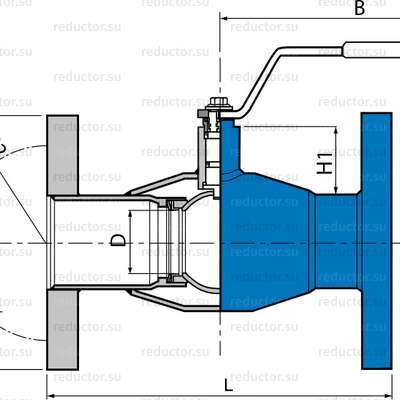 Чертёж крана NAVAL DN 15-250 стальной фланцевый