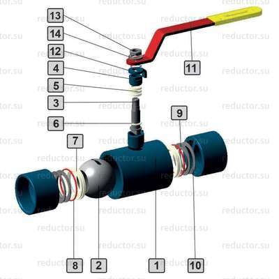 Кран неполнопроходной Маршал 10нж45фт ЦР.01.1 — Конструкция