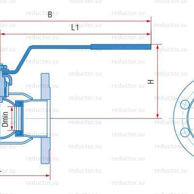 Кран неполнопроходной Маршал 11с67п 2ЦФ.01.1 — Габаритные и присоединительные размеры