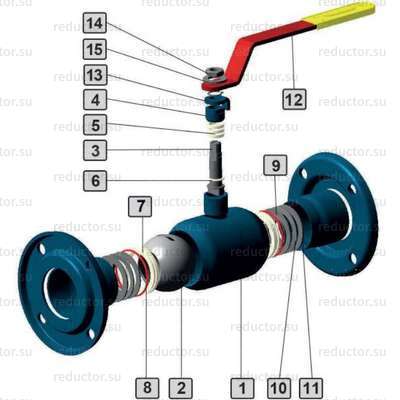 Кран неполнопроходной Маршал 11с67п 2ЦФШ.00.1 — Конструкция