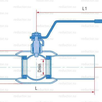 Кран неполнопроходной Маршал 11с67п 2ЦП.01.1 — Габаритные и присоединительные размеры
