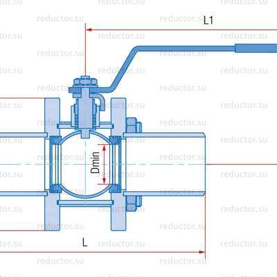 Кран неполнопроходной Маршал 11с67п 5СП.00.1 — Габаритные и присоединительные размеры