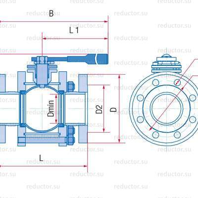 Рис.1 Кран неполнопроходной Маршал 11с67п СФ.00.1 — Габаритные и присоединительные размеры