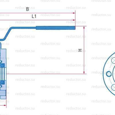 Кран неполнопроходной Маршал 11с67п СУФ.01.1 — Габаритные и присоединительные размеры