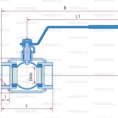 Кран полнопроходной Маршал 10нж46фт ЦР.01.1 — Габаритные и присоединительные размеры