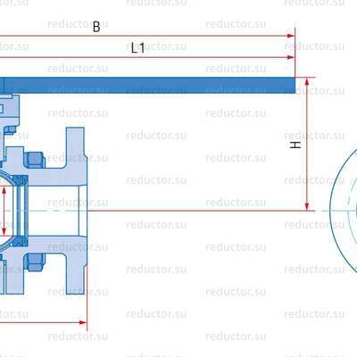 Кран полнопроходной Маршал 10нж46фт ЛФ.01.1 — Габаритные и присоединительные размеры