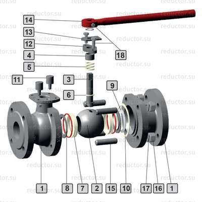 Кран полнопроходной Маршал 10нж46фт ЛФ.01.1 — Конструкция