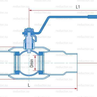 Кран полнопроходной Маршал 10нж47фт ЦП.01.1 — Габаритные и присоединительные размеры