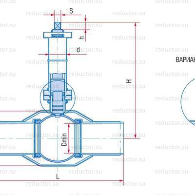 Кран полнопроходной Маршал 11с67п 3ЦП.01.10 — Габаритные и присоединительные размеры