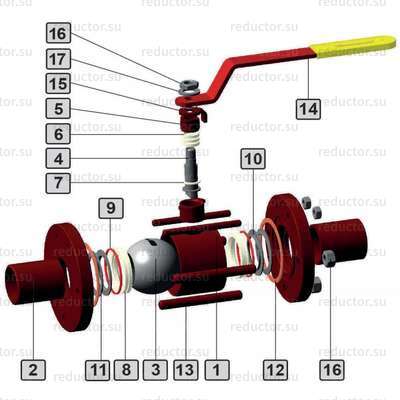 Кран полнопроходной Маршал 11с67п 5СП.00.1 — Конструкция
