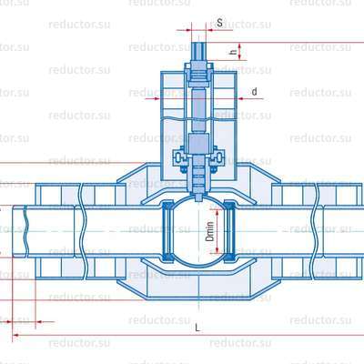 Кран полнопроходной Маршал 11с67п 6ЦП.00.10 — Габаритные и присоединительные размеры