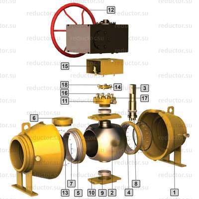 Кран полнопроходной Маршал 11с67п 8ЦП.01.3 — Конструкция
