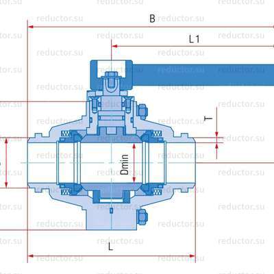 Кран полнопроходной Маршал 11с67п 8РП.01.1 — Габаритные и присоединительные размеры