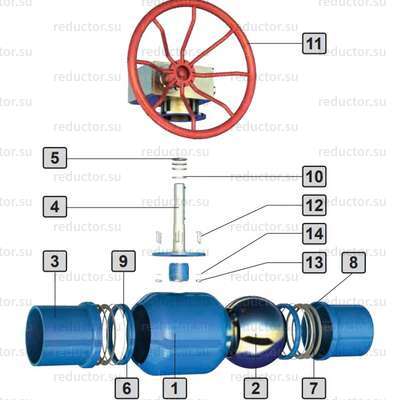 Кран полнопроходной Маршал 11с67п ЦП.01.3 — Конструкция