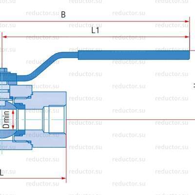 Кран полнопроходной Маршал 11с67п РР.01.1 — Габаритные и присоединительные размеры