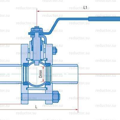 Кран полнопроходной Маршал 11с67п СП.01.1 — Габаритные и присоединительные размеры