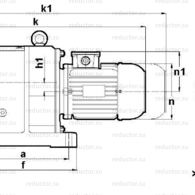 Мотор-редуктор MR472 — Габаритные и присоединительные размеры