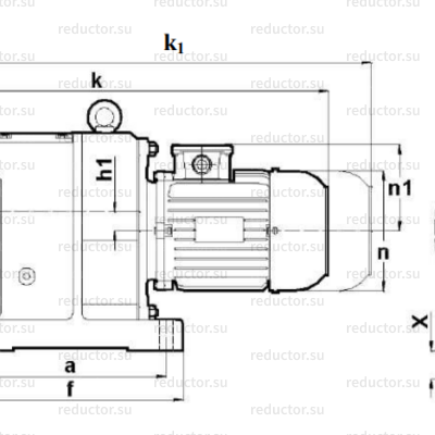 Мотор-редуктор MR973 — Габаритные и присоединительные размеры