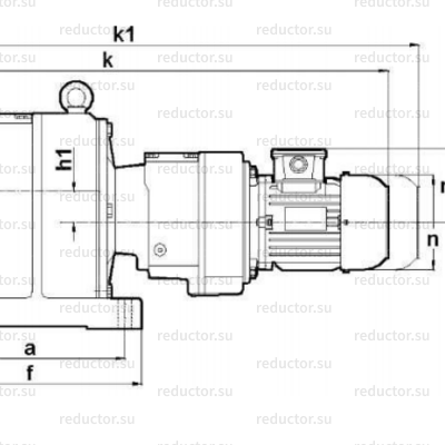 Мотор-редуктор MR975 — Габаритные и присоединительные размеры