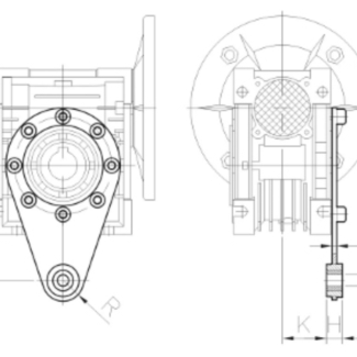 Мотор-редуктор MRV-110 — Габаритные и присоединительные размеры
