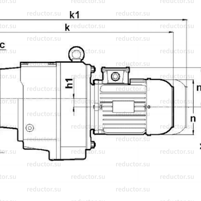 Мотор-редуктор NR773 — Габаритные и присоединительные размеры