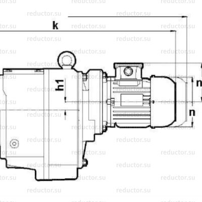 Мотор-редуктор NR974 — Габаритные и присоединительные размеры