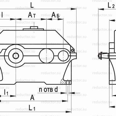 Редуктор 1Ц2У-100 - габаритные размеры