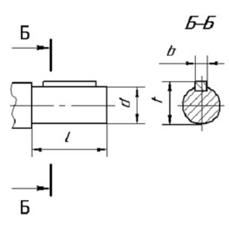Редуктор 2Ц2-160 — Размеры концов цилиндрических валов