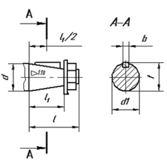 Редуктор 2Ц2-160 — Размеры конического конца входного и выходного валов