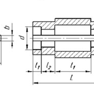 Редуктор 2Ц2-160 — Размеры полого выходного вала со шпоночным пазом