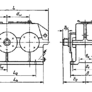 Редуктор ЦОН-200-2,5-12 — Габаритные и присоединительные размеры