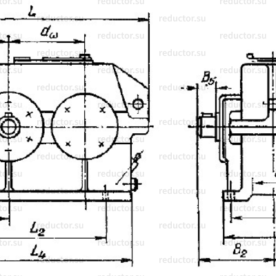Редуктор ЦОН-250 — Габаритные и присоединительные размеры