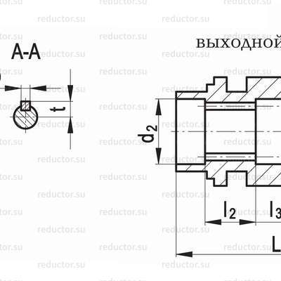 Редуктор В-200 — Размеры концов валов
