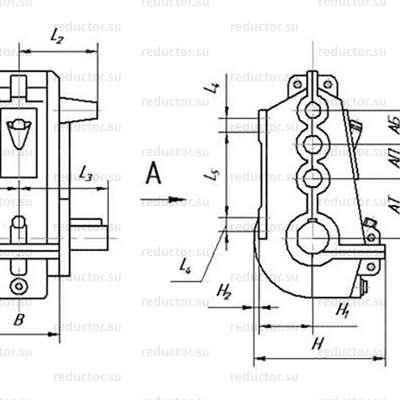 Редуктор ВКУ-965 — Габаритные и присоединительные размеры